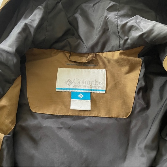 Columbia Omni-Tech Brown Hooded Waterproof Breathable Walking Rain Jacket Sz S - Picture 7 of 8